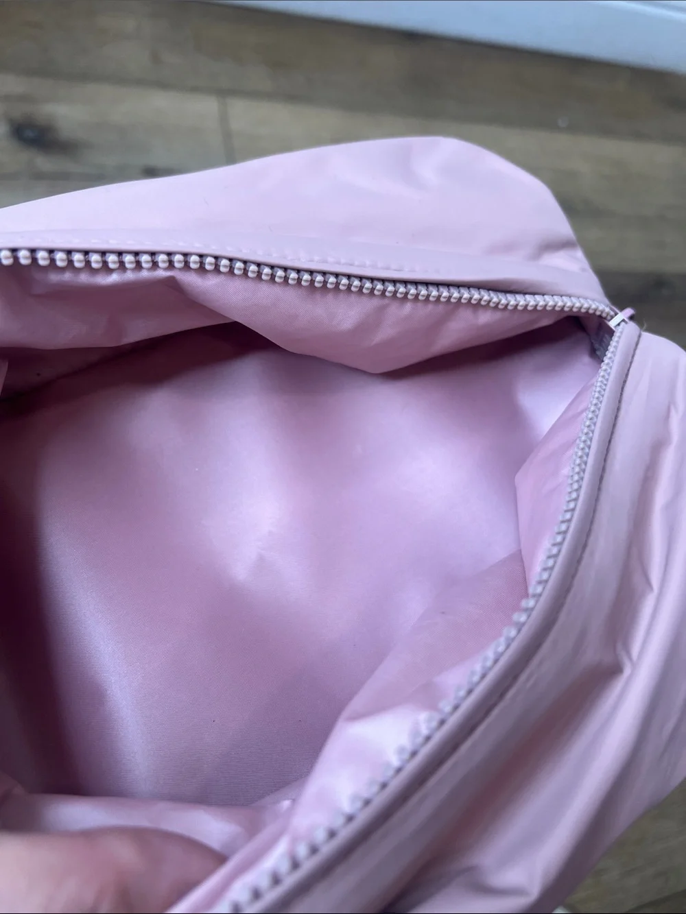 New Rare Beauty Mauve Puffy Toiletry Bag